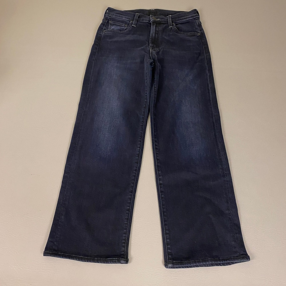 Mother Lil Mid Rise Rambler Zip Ankle Jeans Size 25 Dark Blue Night In Venice
